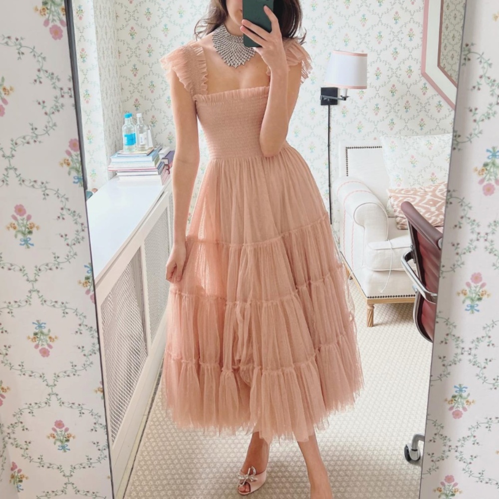 HILL HOUSE MOMMY & ME 2023 COLLECTOR EDITION ELLIE NAP DRESS BLUSH GLITTER TULLE